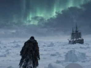 Frankenstein scene: The Creature vanishes across the Arctic ice